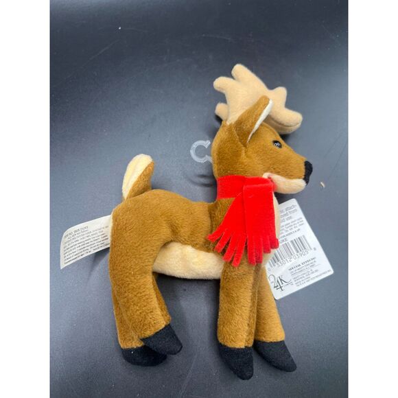 Reindeer Beanie Vintage 1997 Christmas Reindeer Beanie by Beanie Boppers - Picture 2 of 4